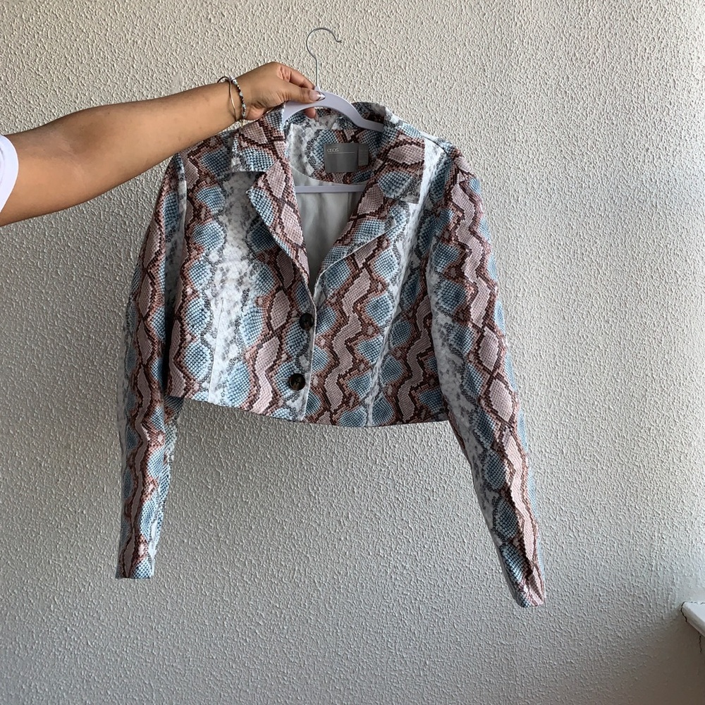 Cropped python jacket